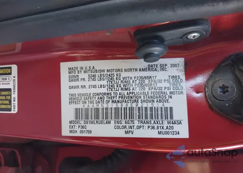 2008 Mitsubishi Endeavor Se из США, поврежденный, VIN 4A4MN31S88E021514